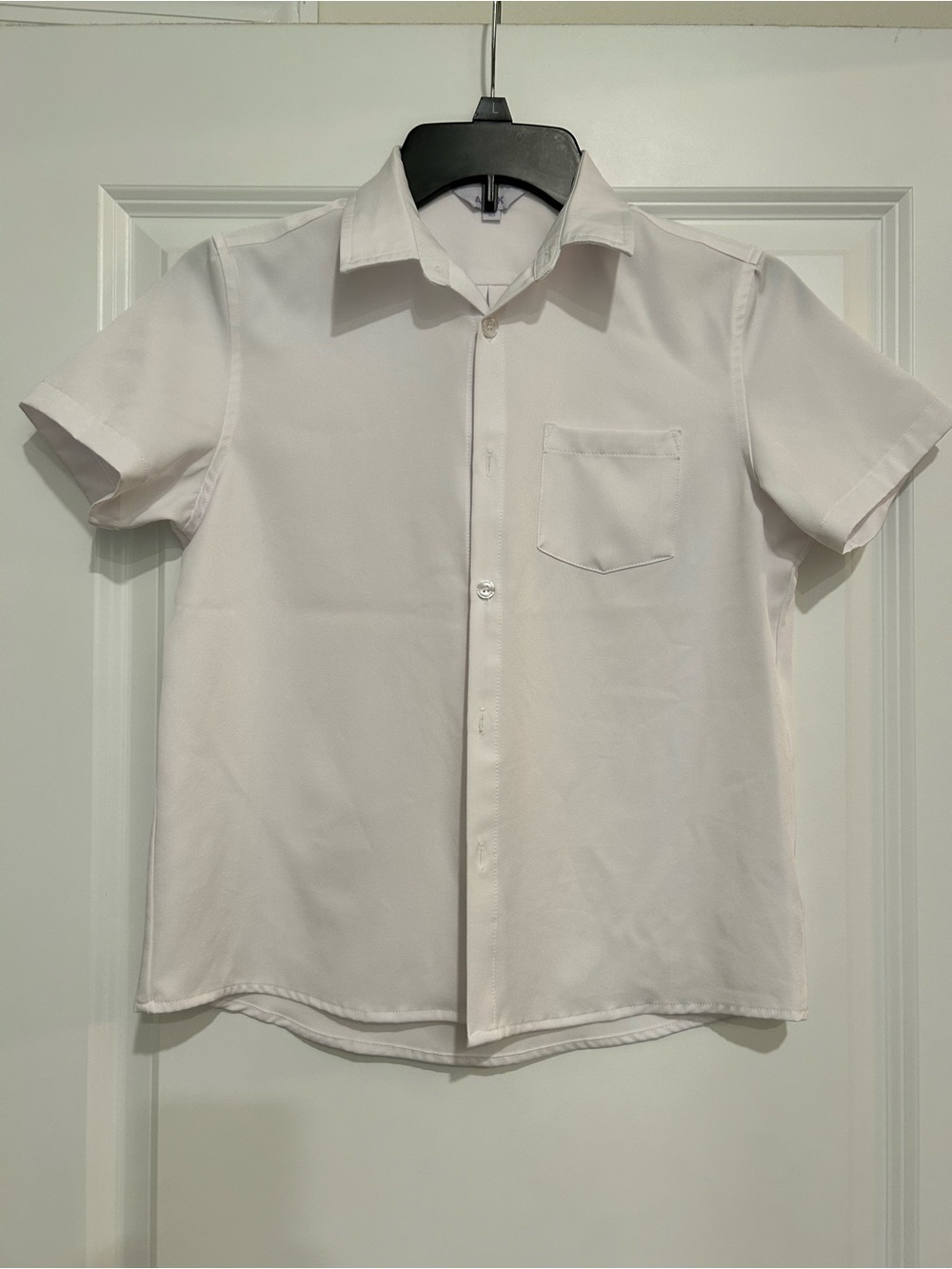 AOTIK Boys Size 10 White Short Sleeve Button Down Dress Shirt